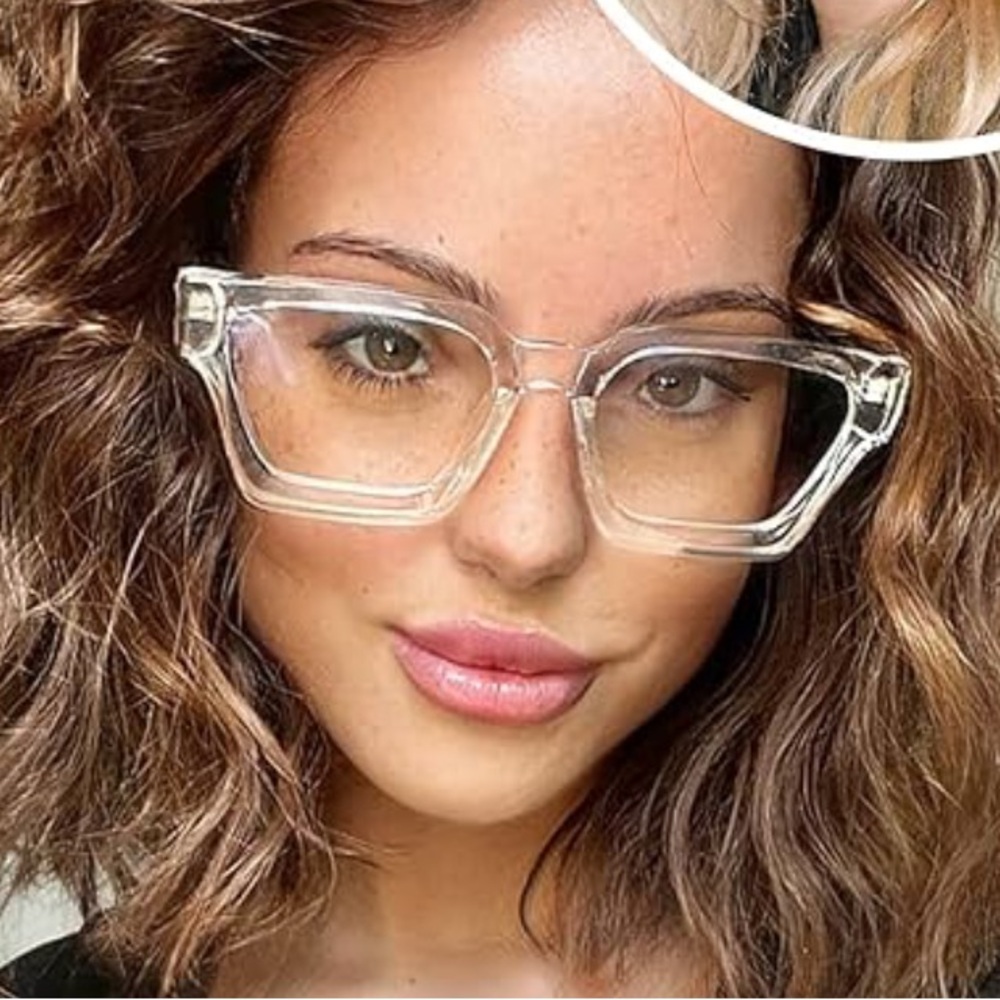 Blue light Blocking Stylish Clear Rectangular Frame Glasses